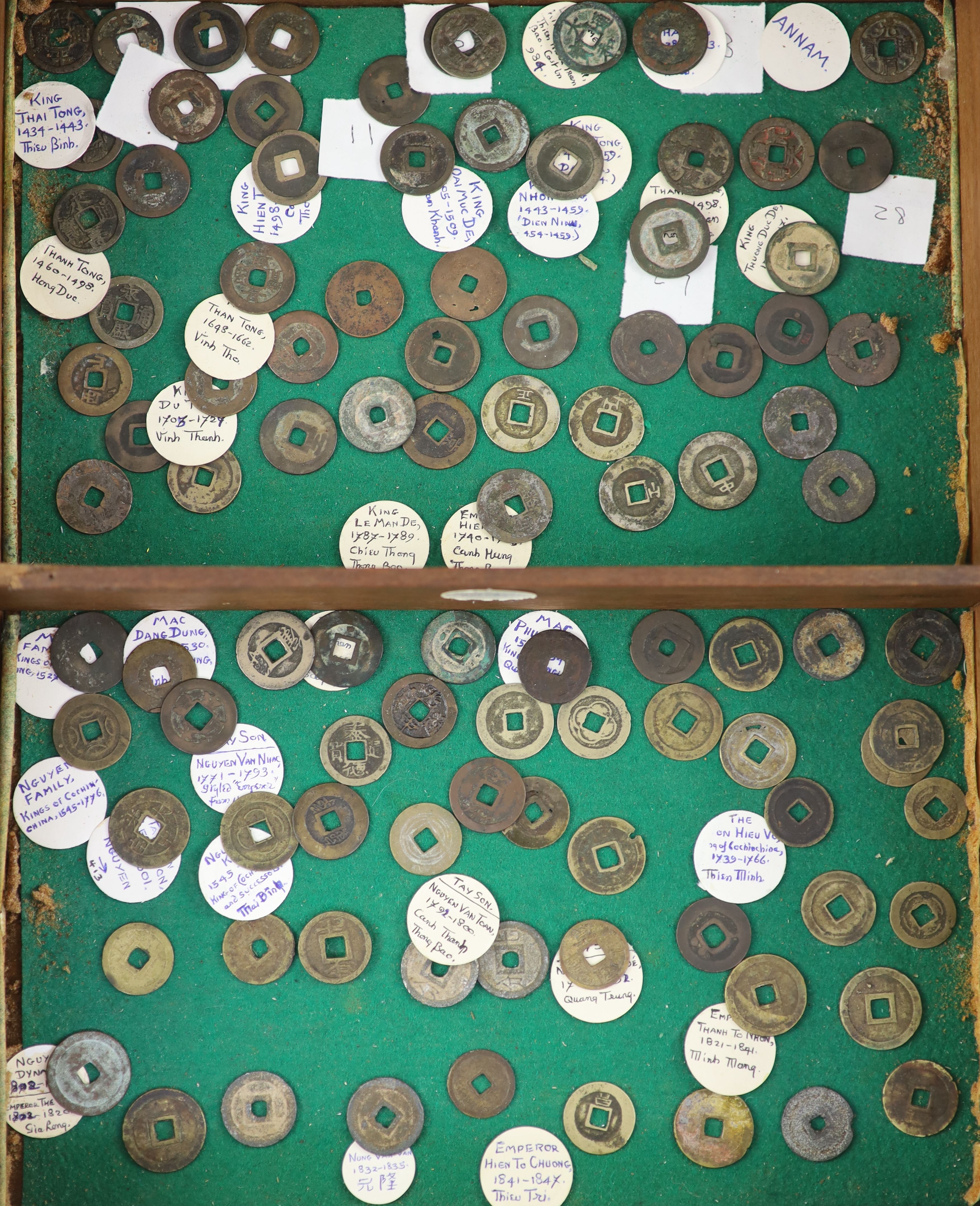 Vietnam, approx 78 Annam cash coins, Lê dynasty (980-1009) to Nguyen dynasty (1802–1945),
